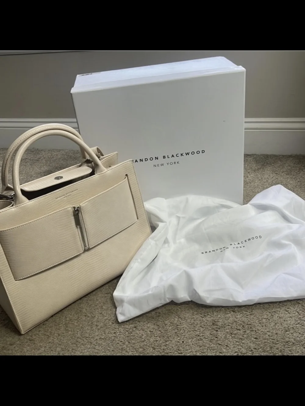 BRANDON BLACKWOOD LIZARD JUMBO KUEI SATCHEL TOTE